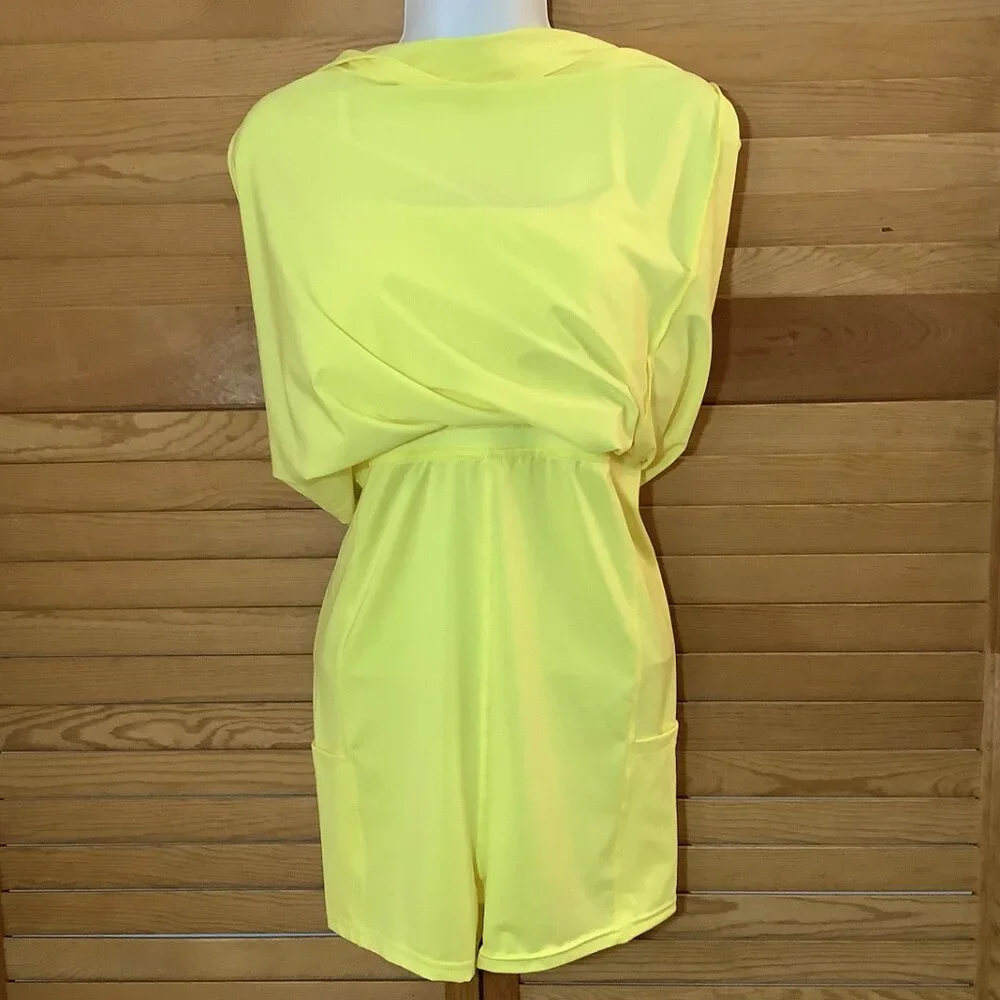 Strappy Dress /Jumper / Skort Medium Yellow Straps Pockets NWT. Target
